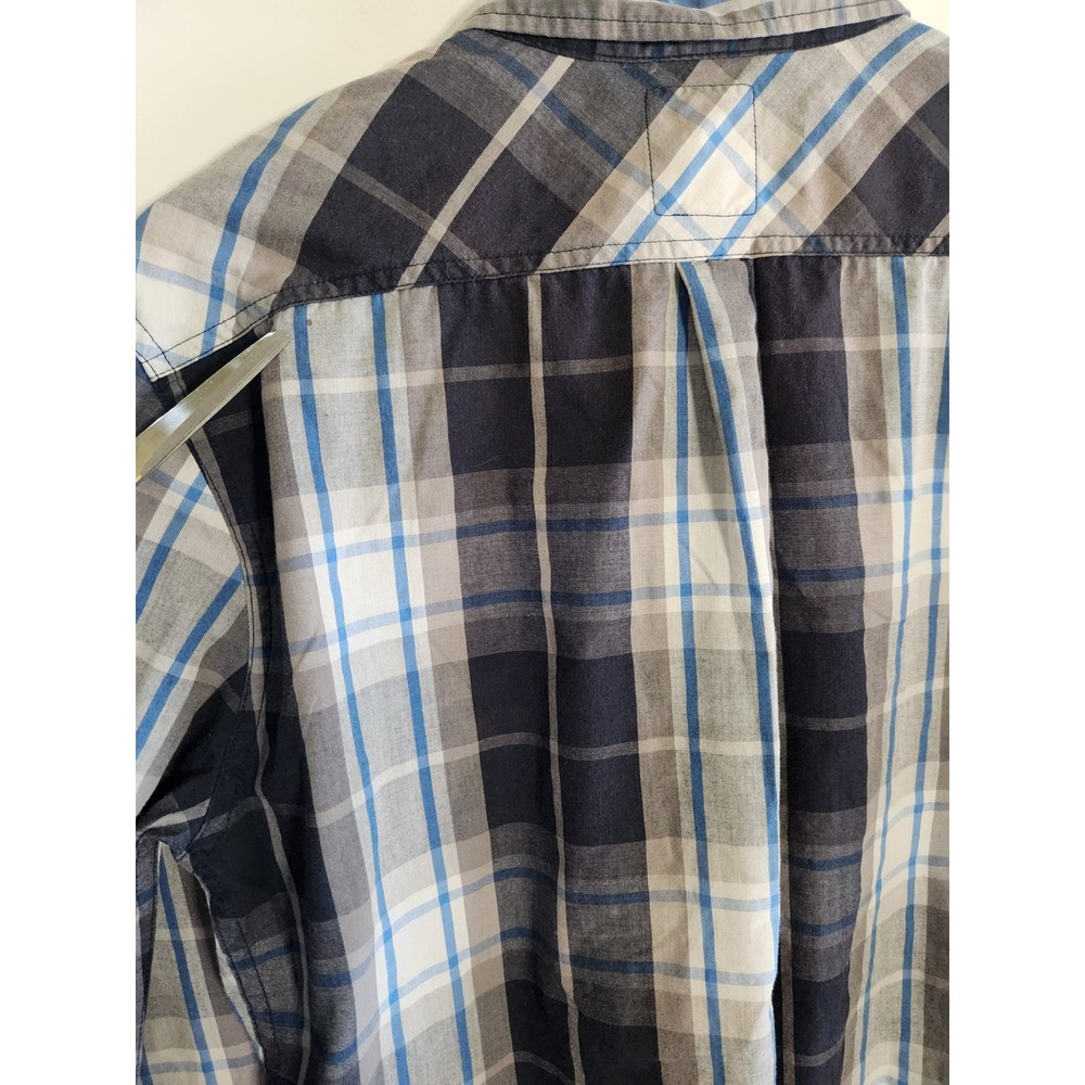 Levis Mens M blue gray plaid long sleeve button down casual‎ shirt - Picture 7 of 12